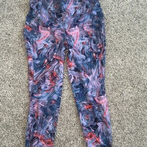 Lululemon Athletica Swirl Pattern Leggings - Blue, Pink, Red